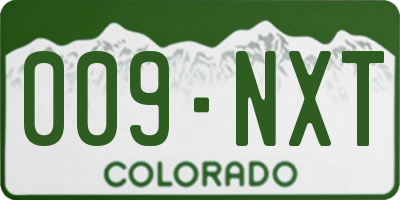 CO license plate 009NXT