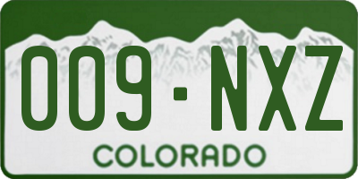CO license plate 009NXZ