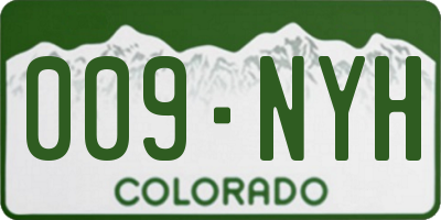 CO license plate 009NYH