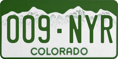 CO license plate 009NYR