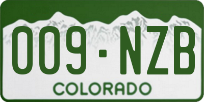 CO license plate 009NZB