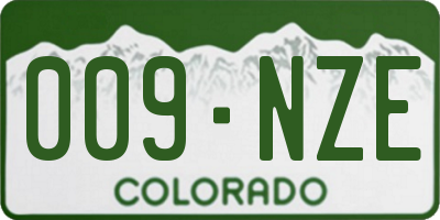 CO license plate 009NZE