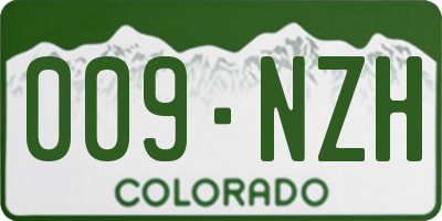 CO license plate 009NZH