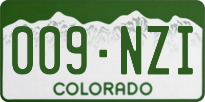 CO license plate 009NZI