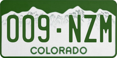 CO license plate 009NZM