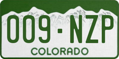 CO license plate 009NZP