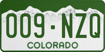 CO license plate 009NZQ