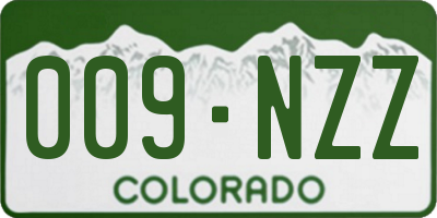 CO license plate 009NZZ