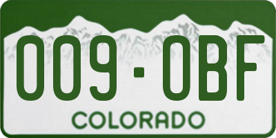 CO license plate 009OBF