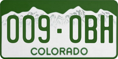 CO license plate 009OBH