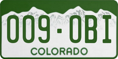 CO license plate 009OBI