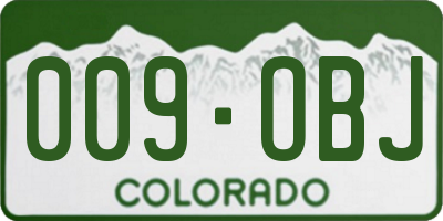 CO license plate 009OBJ