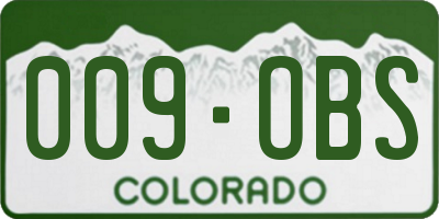 CO license plate 009OBS