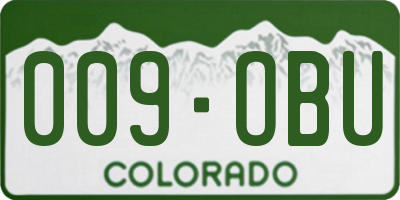 CO license plate 009OBU