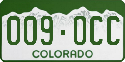 CO license plate 009OCC