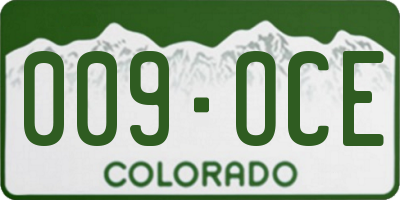 CO license plate 009OCE