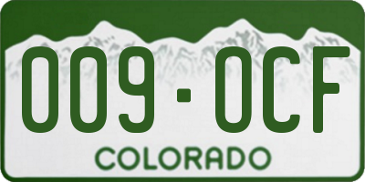 CO license plate 009OCF