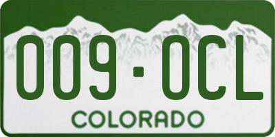 CO license plate 009OCL