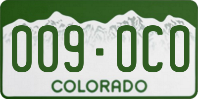 CO license plate 009OCO