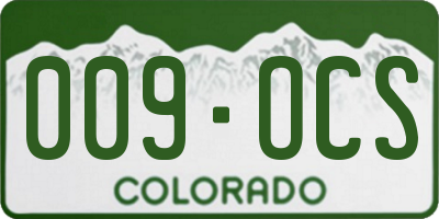 CO license plate 009OCS