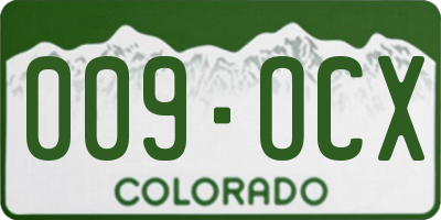 CO license plate 009OCX