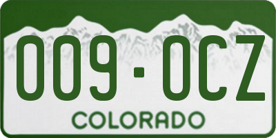 CO license plate 009OCZ