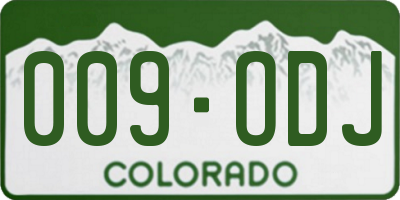 CO license plate 009ODJ