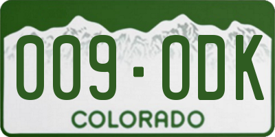 CO license plate 009ODK