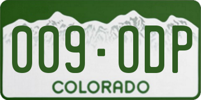 CO license plate 009ODP