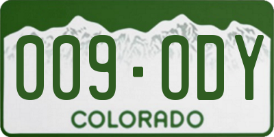 CO license plate 009ODY
