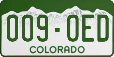 CO license plate 009OED