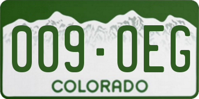 CO license plate 009OEG