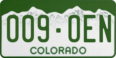 CO license plate 009OEN