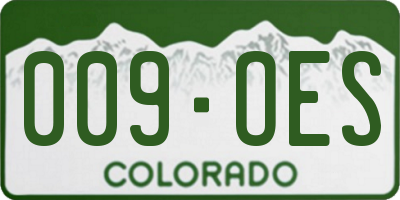 CO license plate 009OES