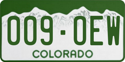 CO license plate 009OEW