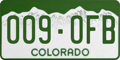 CO license plate 009OFB