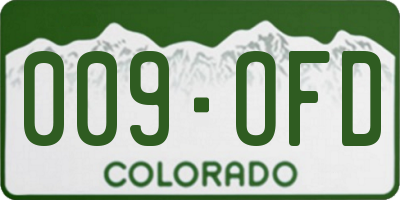 CO license plate 009OFD