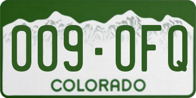 CO license plate 009OFQ