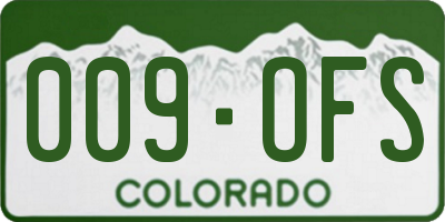 CO license plate 009OFS
