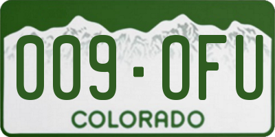 CO license plate 009OFU