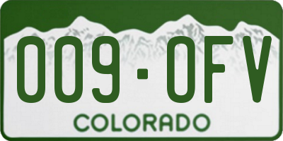 CO license plate 009OFV