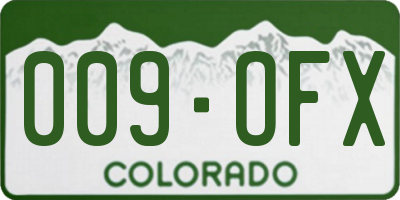 CO license plate 009OFX