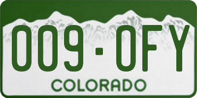 CO license plate 009OFY
