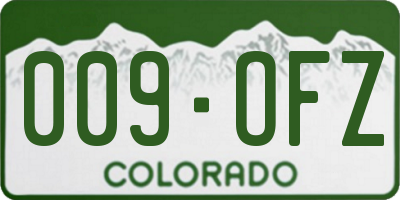 CO license plate 009OFZ