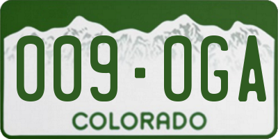 CO license plate 009OGA