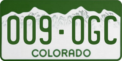 CO license plate 009OGC