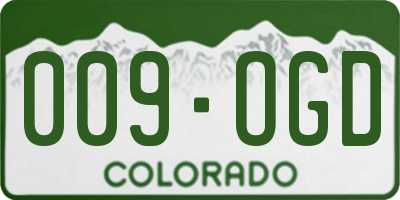CO license plate 009OGD