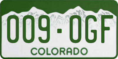 CO license plate 009OGF