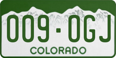 CO license plate 009OGJ