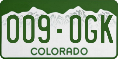 CO license plate 009OGK